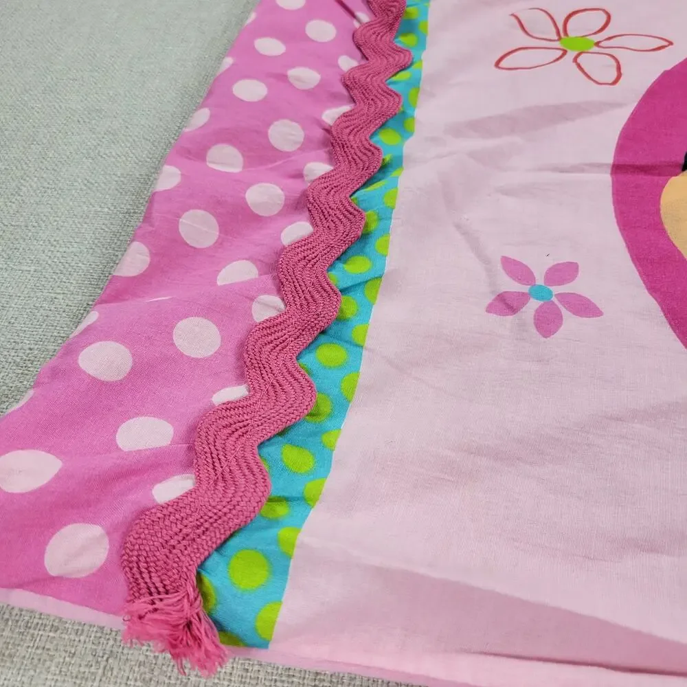 Disney Minnie Mouse Pillowcases Standard Pink Bow-tique Crochet Trim Set of 2